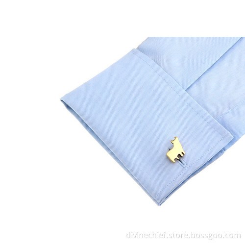 High End Golden Plated Metal Cufflinks Custom Cattle Shape Suit Shirt Cufflinks For Men